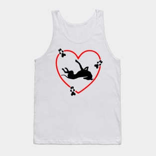 Roaching Greyhound Red Love Heart Tank Top